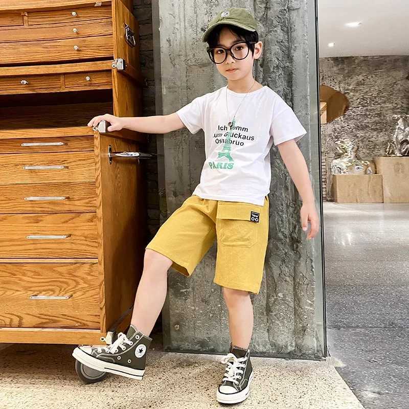 Boys Shorts Kids Eastic Band Short Pant 2024 Summer 2 To 12 Yrs Childrens Clothing Teenagers Sports Trousers Casual W241227