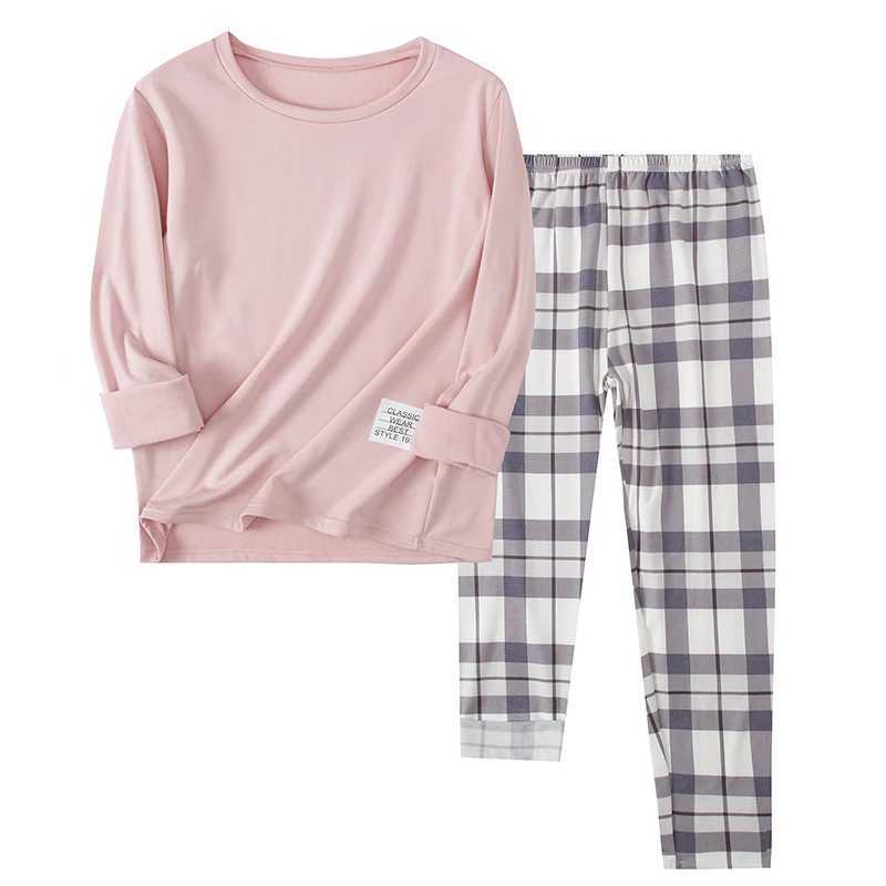 2-Piece Long-sleeved Trousers In Autumn And Winter Sanded And Thickened Pajamas For Men And Women Adolescent Home ClothesXJ241227
