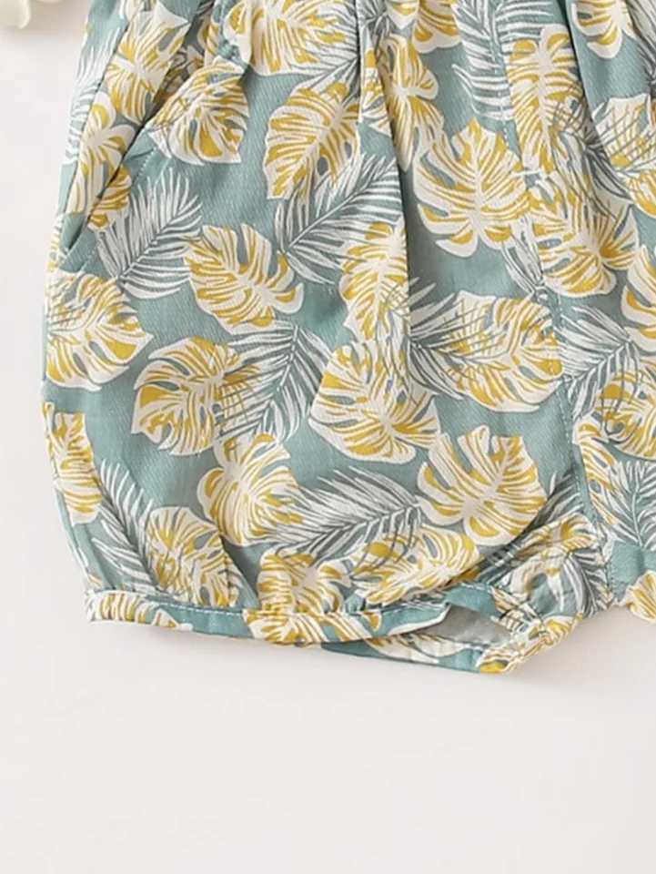 Summer playful cute unique double side pocket bracteel shorts elastic waist feather print casual loose comfortable thin girl W241227