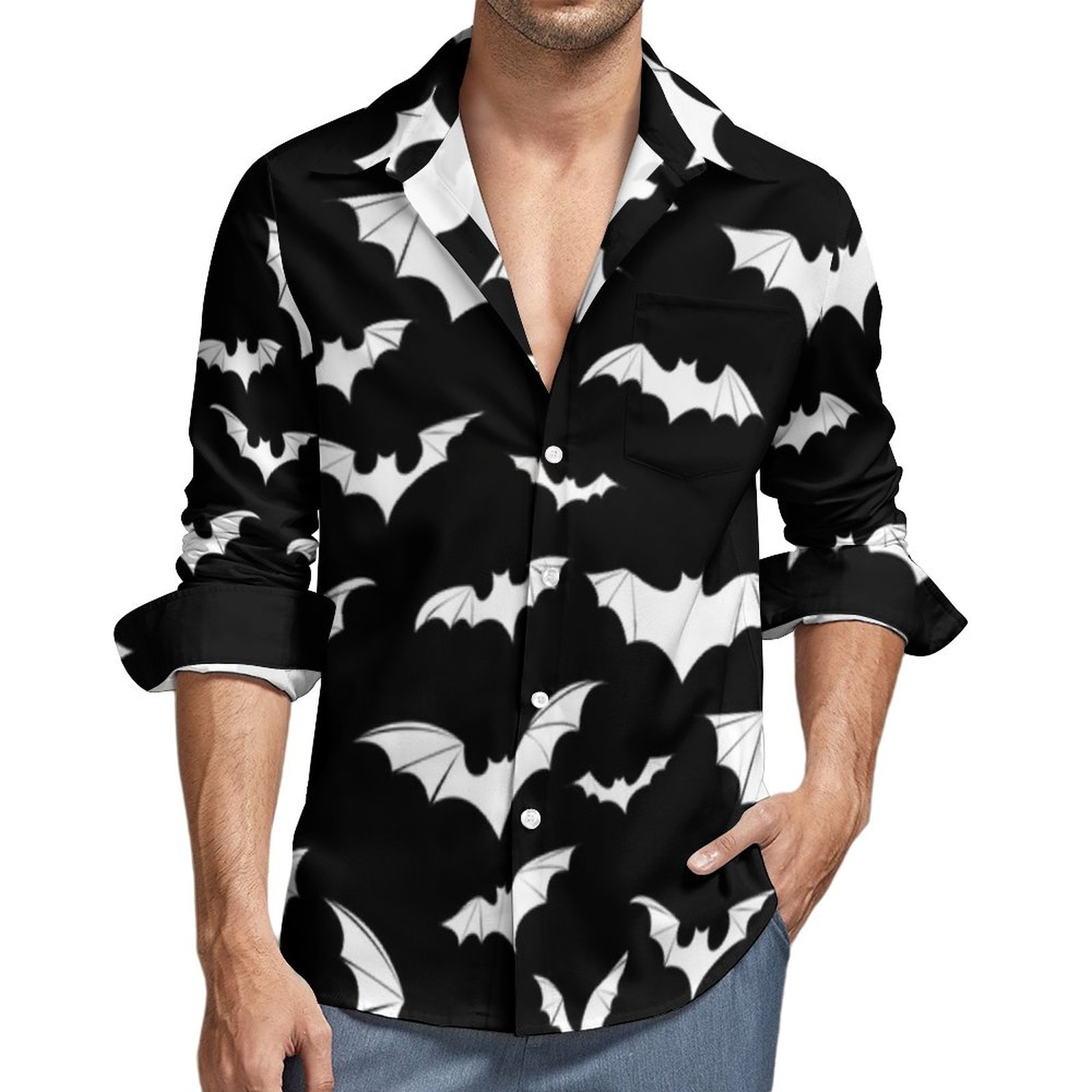 Men's Casual Shirts Banana Print Shirt Men Funny Fruit Autumn Aesthetic Custom Blouses Long Sleeve Loose Oversize Clothing Idea