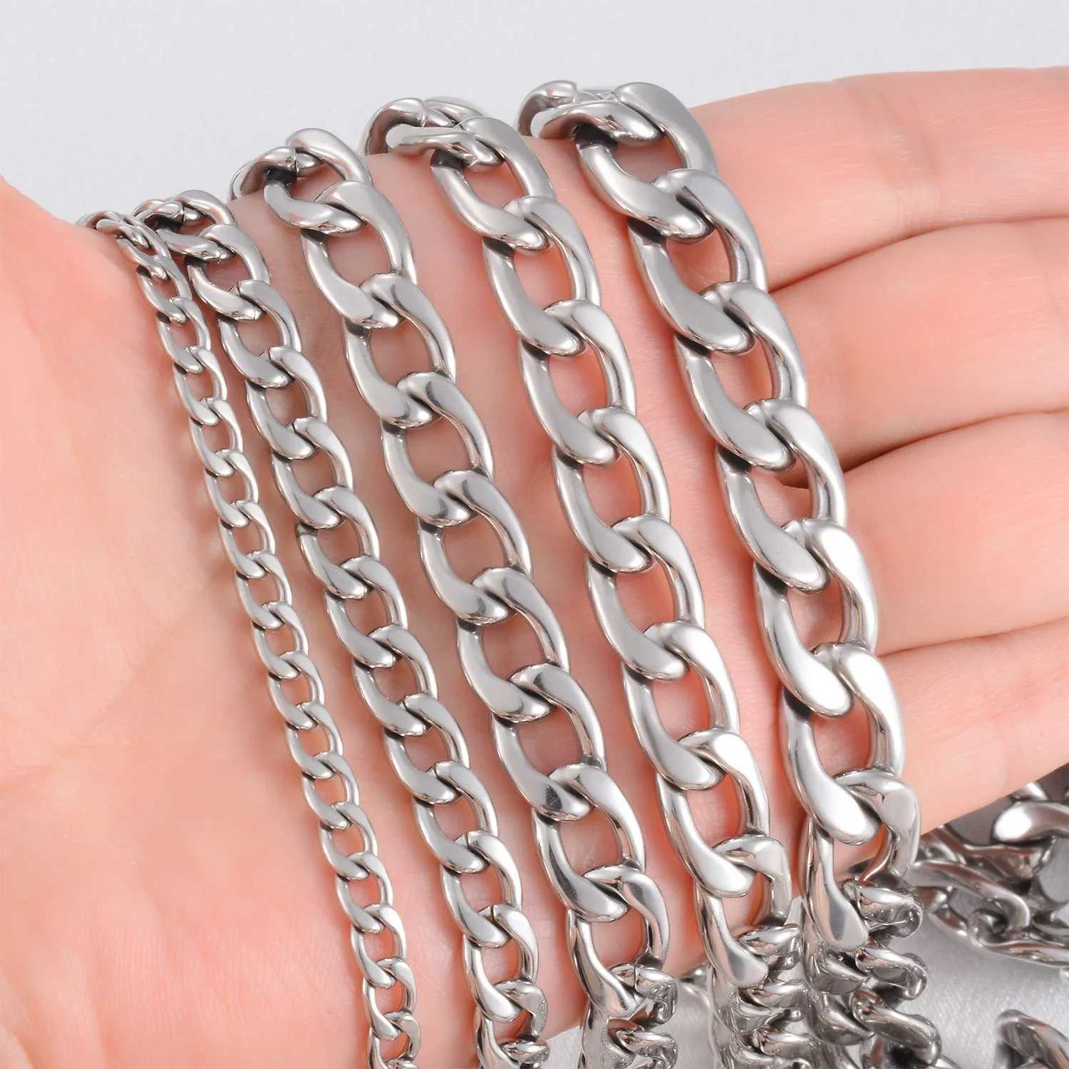 Classic Figaro Link 3-11.5MM Cu Necklace Stainl Steel Chain Hip Hop Jewelry Accories for Men WomenXJ241227