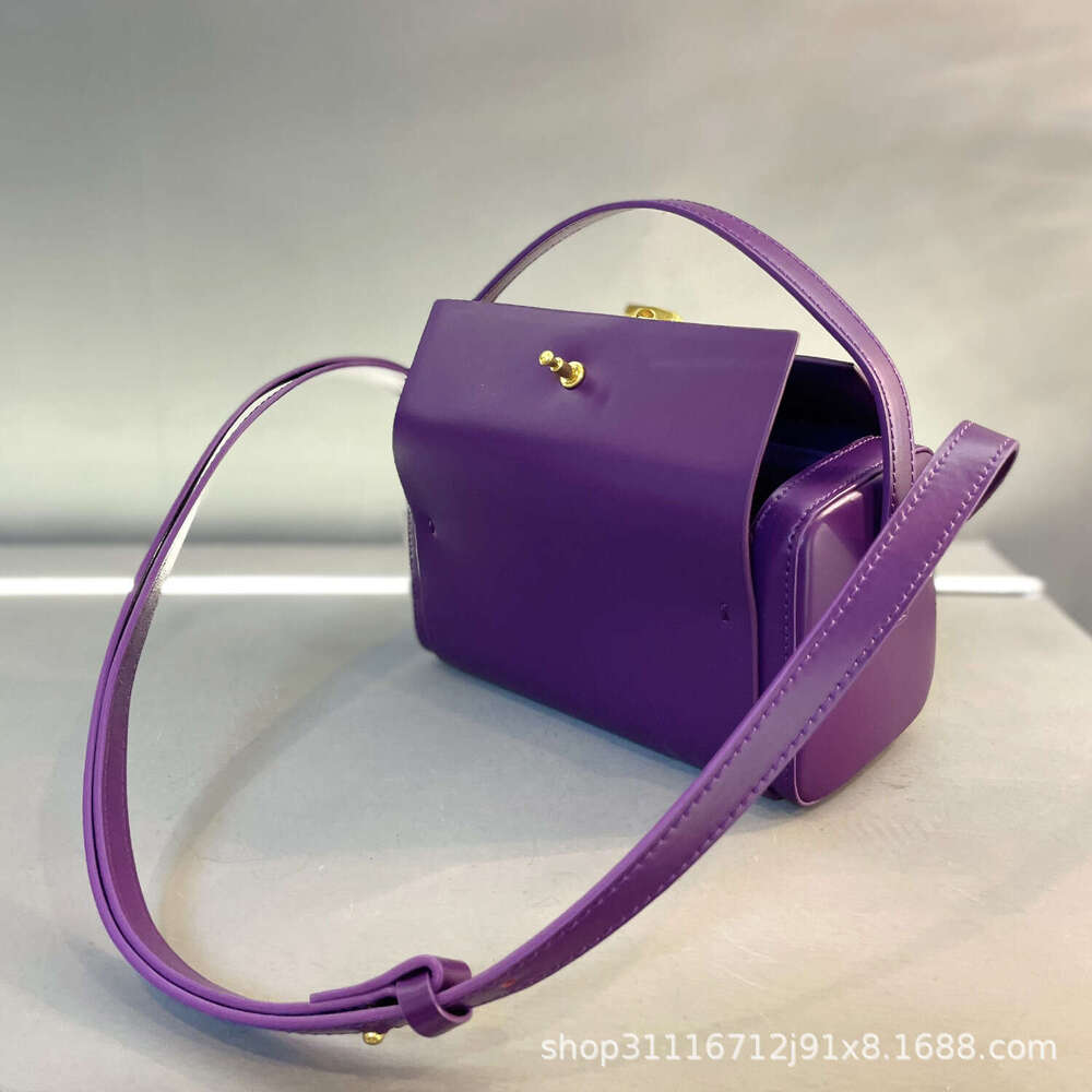 2023 genuine leather cowhide high-end and niche design Boston small square bag crossbody