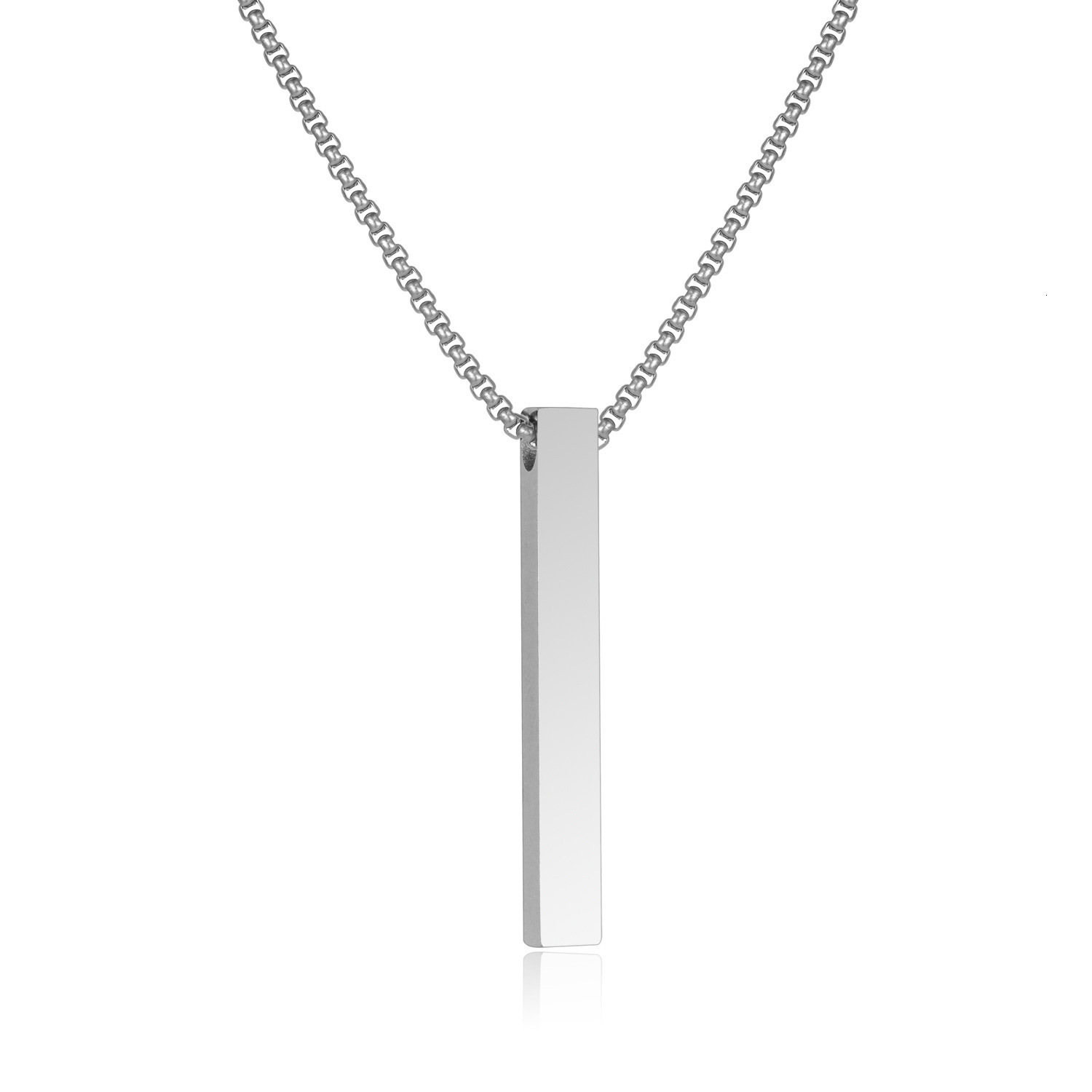 Hot Selling Titanium Steel Pillar Necklace With Simple Square Pearl Strip And Four Sided Wolf Tide 2026 New Diy Jewelry Necklaces for Men and Women Co