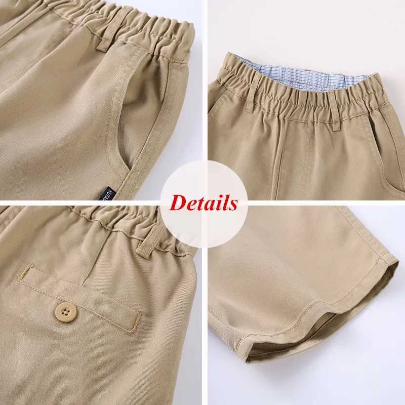 Childrens School Uniform Khaki Shorts Summer Lightweight Style Student Boys Navy Casual Pant For Kids Age 4-16 Years Clothes W241227