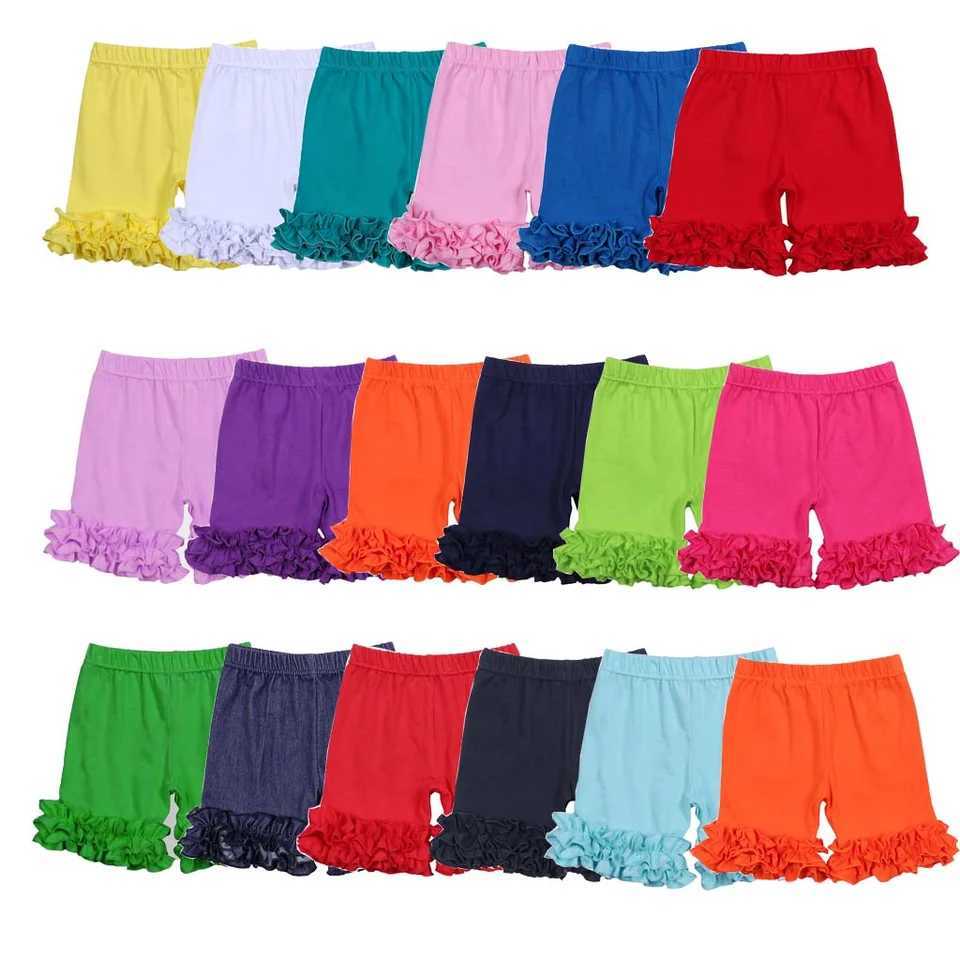 Musbala Fashion Ruffle Shorts 95% Cotton Solid Color Multicolor Kids Girls Summer High Waist Shorts W241227