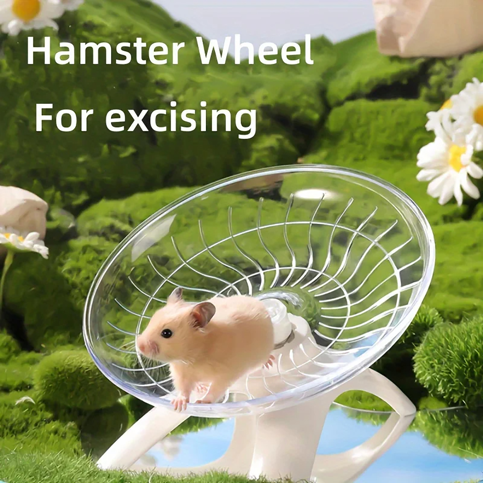 Ultra Quiet Slow Swivel Durable Non-Slip Running Wheel with Stand Small Hedgehog Parrot Hamster Exercise Wheel Supplies