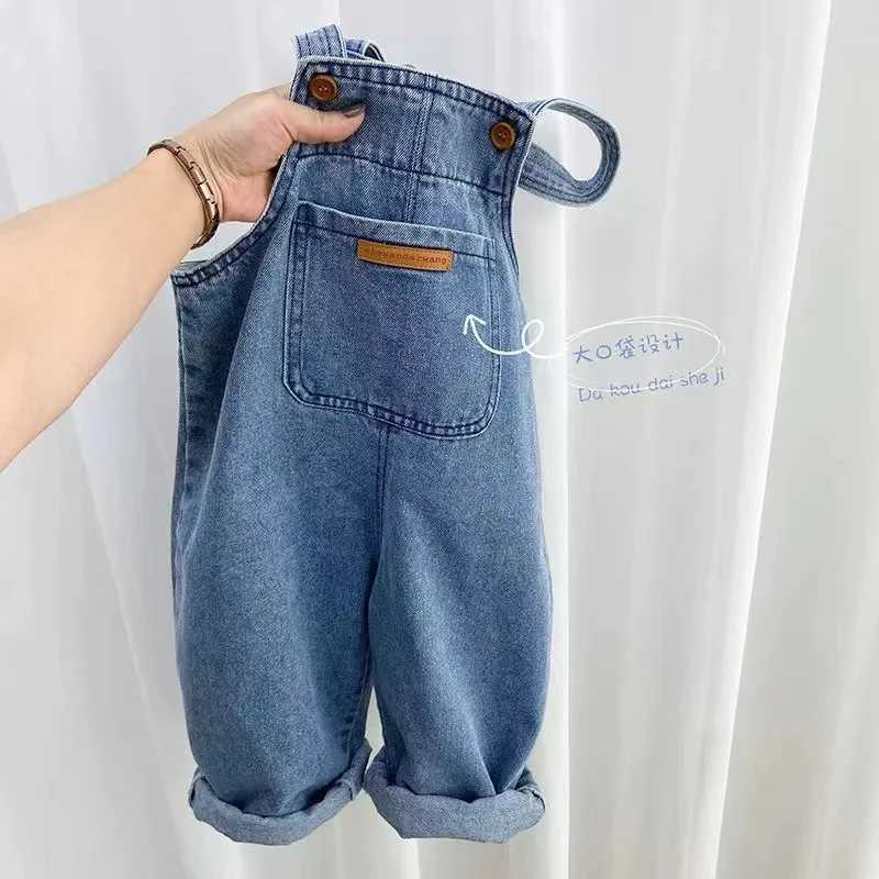 Childrens backpack pants childrens autumn pants 2023 new baby spring/summer jeans girls simple pants customization W241227