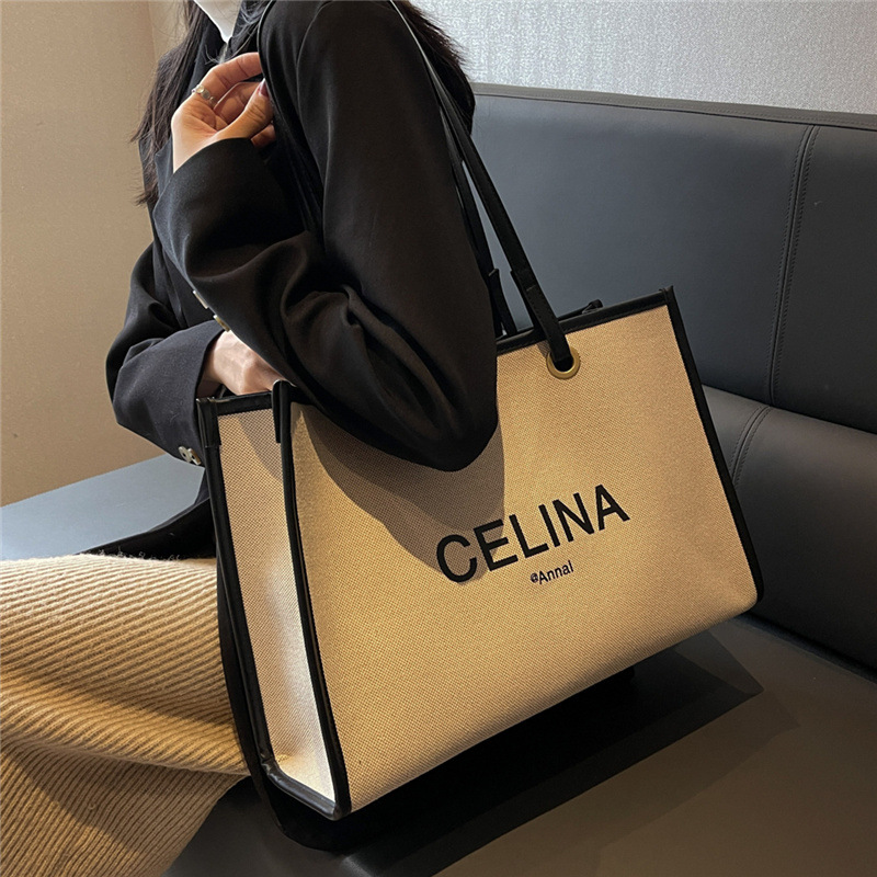 Designer Handbags Large Capacity Canvas Tote: Fashionable Women's File Package, Casual Everyday Shoulder Bag Ideal For Students And New Free Deli