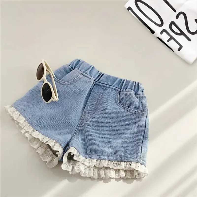 New Korean Version of Baby Everything Thin Girls Denim Shorts Summer Wear Childrens Summer Dress Foreign Style Short Pants W241227