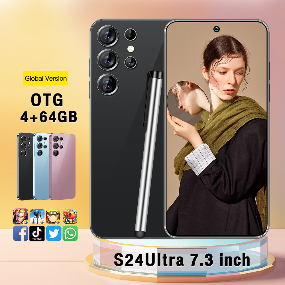 Android14 S24 Ultra 5G Smartphone Deca-Core 256 Go 512 Go 7,3 pouces Reconnaissance de visage en plein écran 2 unités Prix de départ