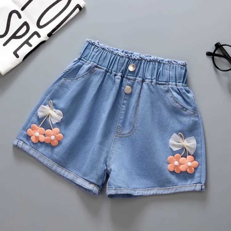 2024 New Summer Girls Cool Cute Denim Clothing Shorts Pants Jeans Clothes Children Girls Casual Short Trousers Infant Bottoms W241227
