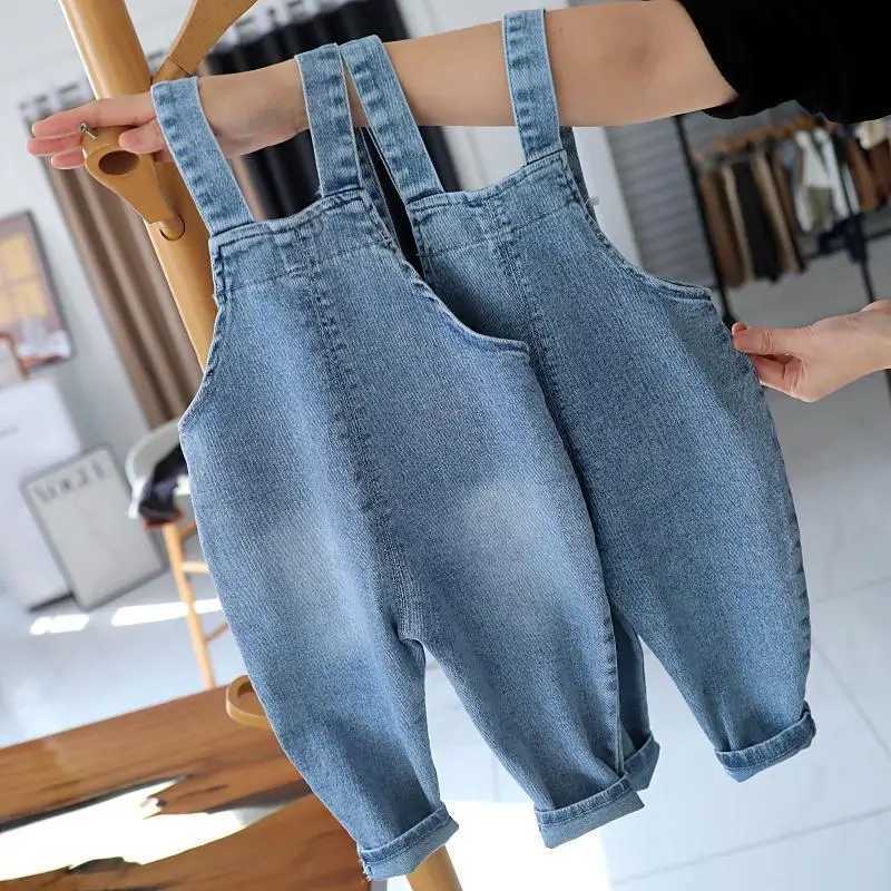 Baby Girls Jeans Pants Spring and Autumn Childrens Denim Pants Boys and Girls Casual Denim Strap Pants 0-6 Years W241227