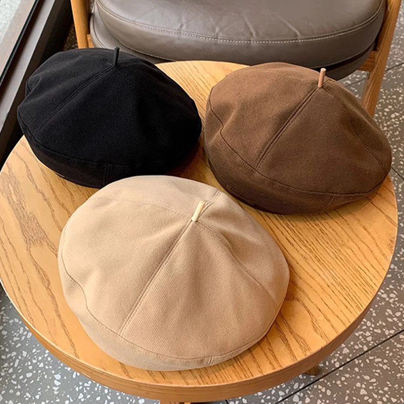 Autumn Winter Sweet Cool Light Woolen Hats Retro Versatile Berets Cap 241226