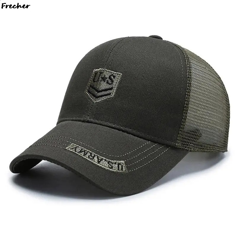 Mesh Patchwork Sun Hat Military Army Hats Unisex Summer Tactical Caps USA Embroidery Fashion Jungle Cap Golf Visors 241226