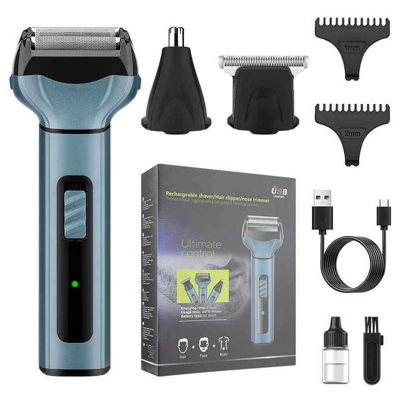 Three-In-One Multifunctional Hair Clipper Set USB Charging Nose Hair Trimmer Mens Electric Shaver W241227