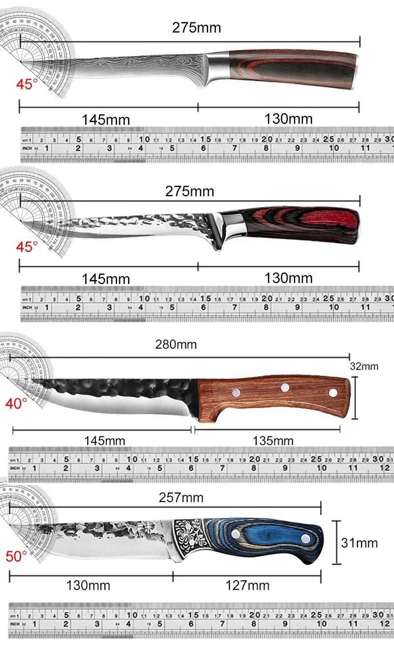 Meat Cleaver Japanese Kitchen Knife Forged Deboning Slicing Chef Fillet Knife Sls Cutting Fish Fruit Boning Knives Y241227