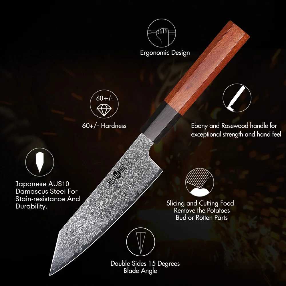 YIZEMA 5 Kitchen Practical Knife Damascus Professional Chef Knife Japanese Kitchen Cutting Vegetable Fruit Meat Cooking Tool Y241227