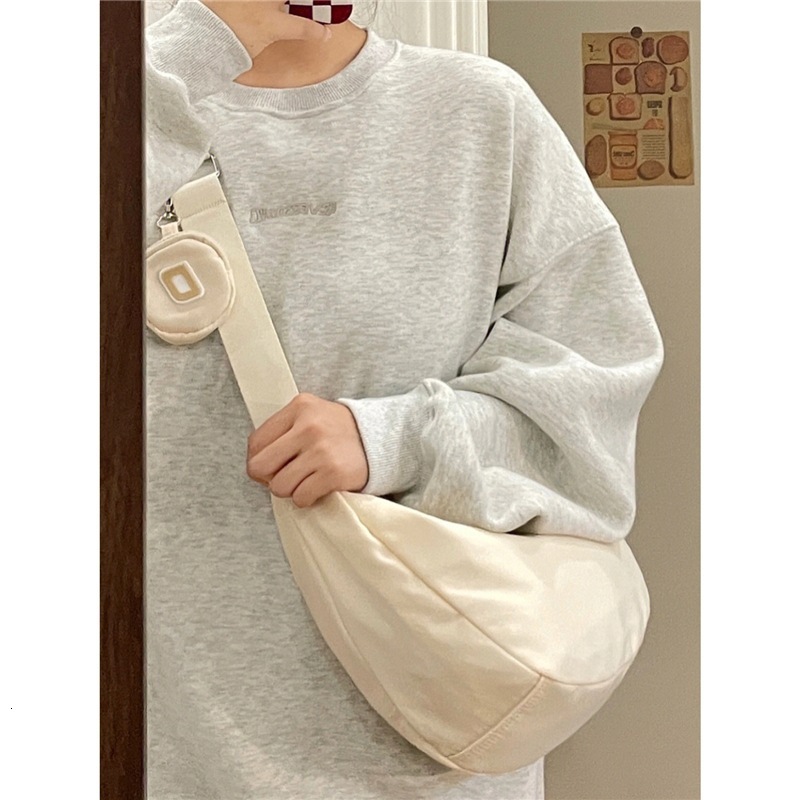 Summer New Women's Large Capacity Casual Nylon Crossbody Dumpg High Grade Blue Solid Color Shoulder Bag
