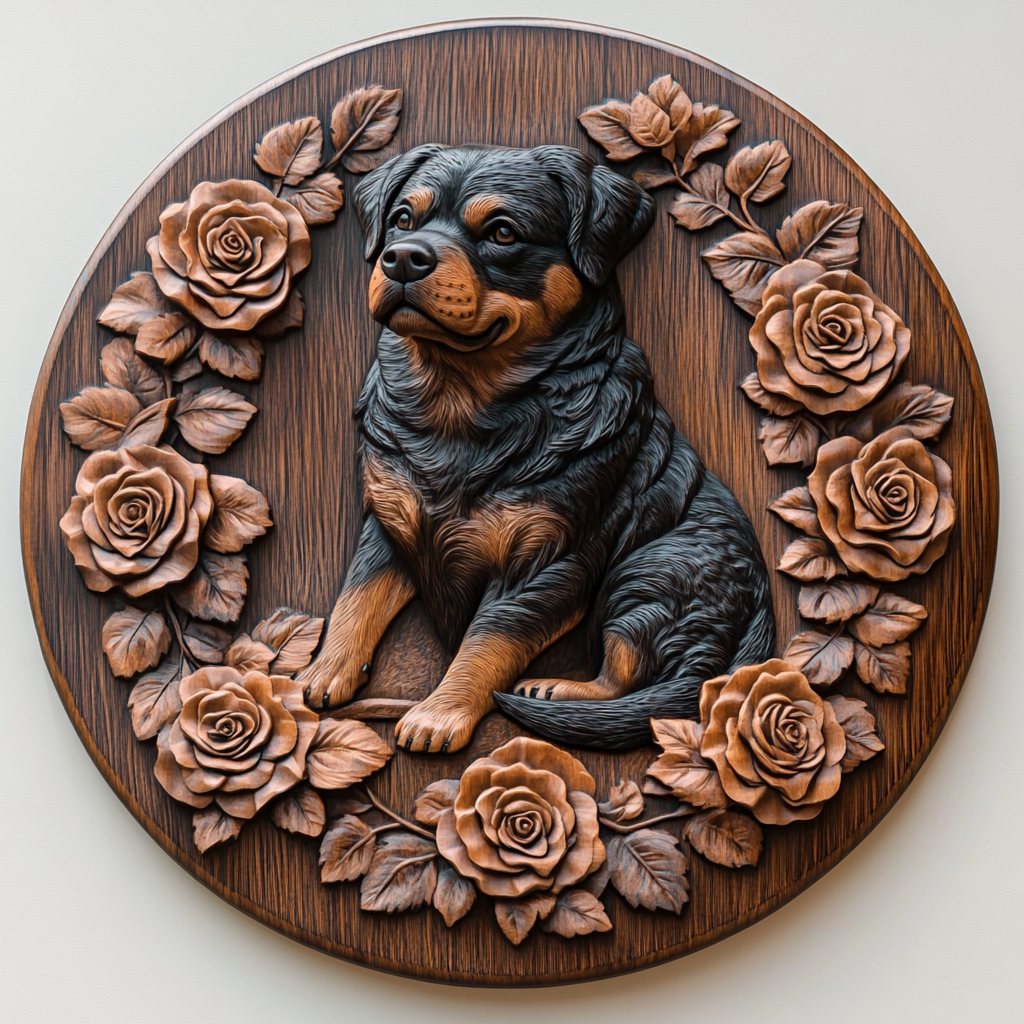 Custom Rottweiler Pet Ornaments - Circular Aluminum Decorative Paintings & Souvenir Tombstones - Perfect Christmas Gifts