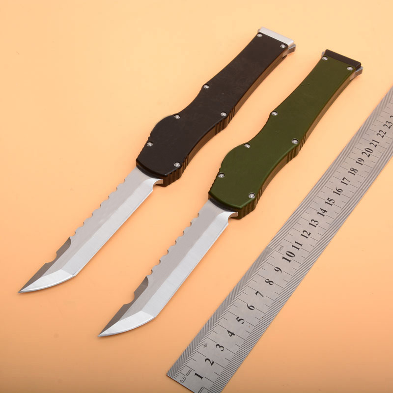 High End VI Ha lo 6 Tactical Knife (4.4 Satin) Single Action Hell Blade knife With Safety lock Survival EDC Gear knives