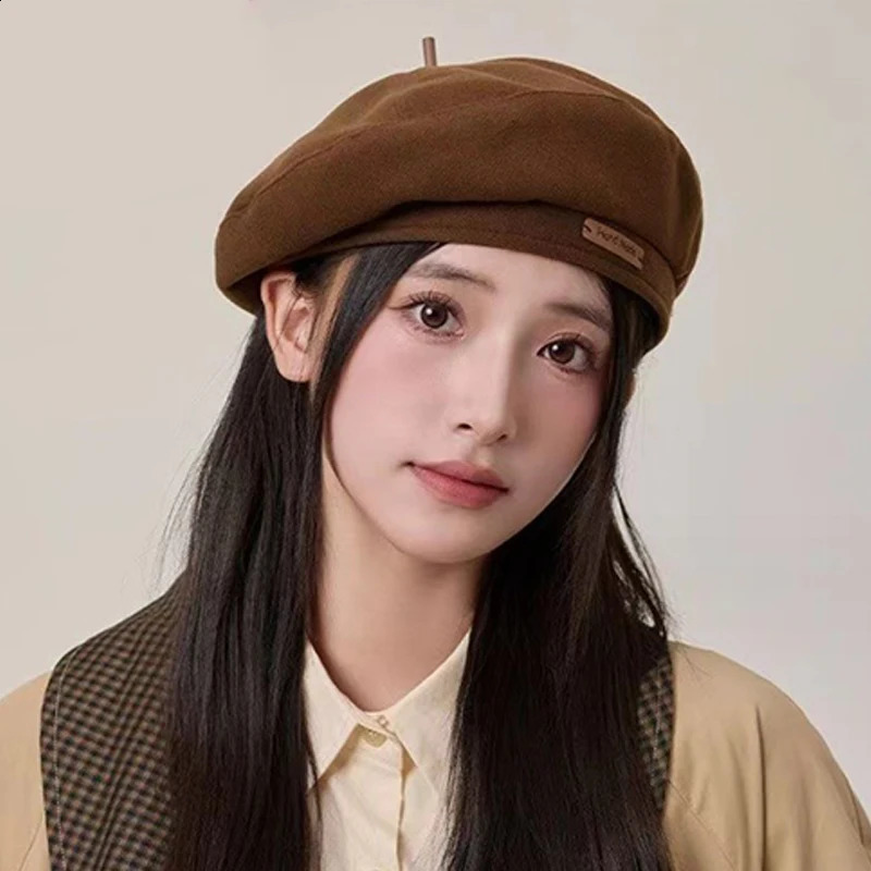 Autumn Winter Sweet Cool Light Woolen Hats Retro Versatile Berets Cap 241226