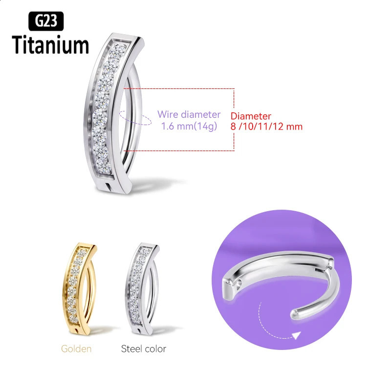 G23 Piercing 14G Belly CZ Button Ring Reverse Curved Navel Women Bar Length Barbell Body Jewelry Earrings 241226