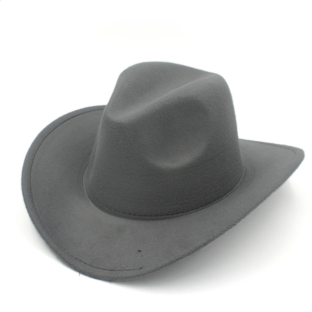 100% Wool Winter Autumn Kids Child Felt Western Cowboy Hat For Girl Boy Cowgirl Cap Jazz hat Sun Hat Toca Sombrero Cap 12 241227