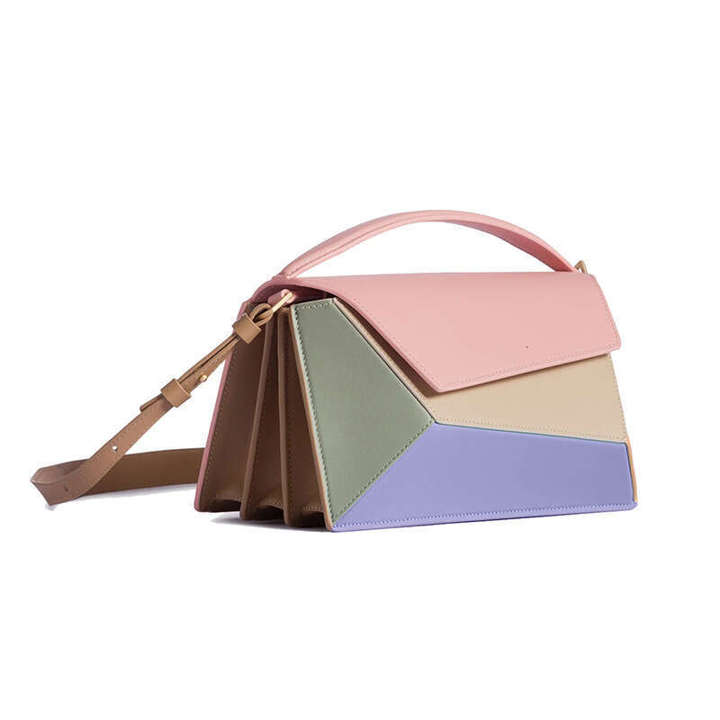 2025 New Trkiye Style Geometric Design Contrast Rhombic Organ Small Square Bag High Texture One Shoulder Crossbody