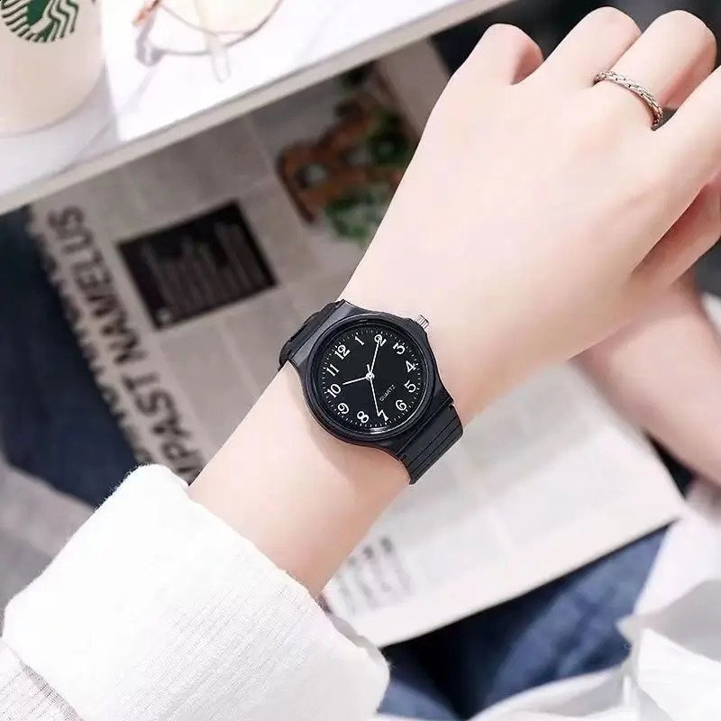 YIKAZE Exam Watch Silicone Strap Simple Women Student Ladies Quartz Wristwatch Waterproof Round Small Dial for 241225