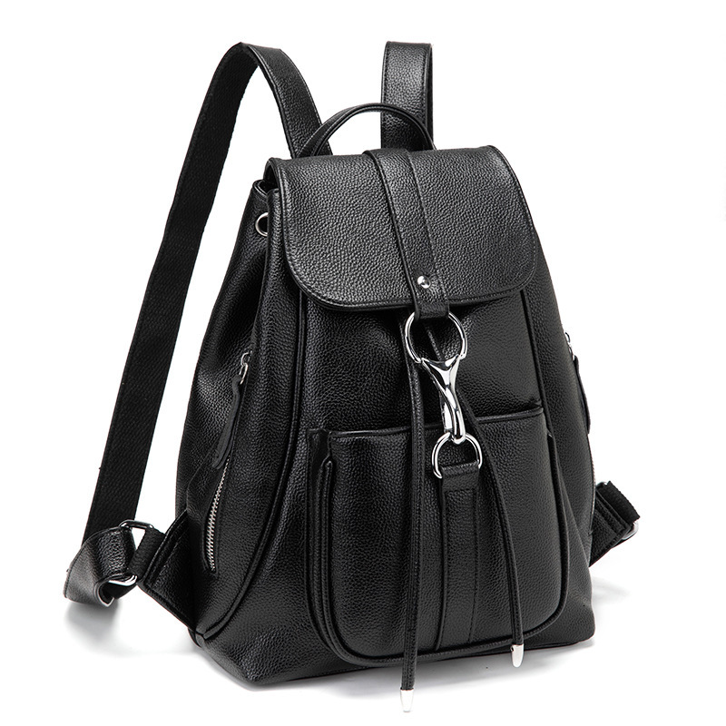 2024 New Korean Edition Simple Leisure Versatile Fashion Women's Backpack Soft Leather Travel Bag
