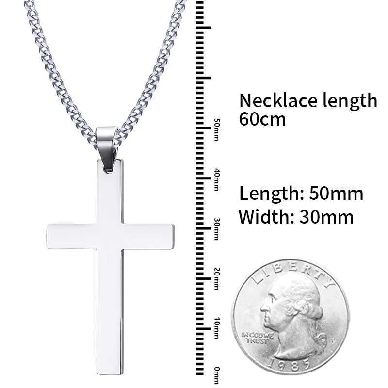 Fashion Stainl Steel Cross Pendant Necklace For Women Men Link Chain Charm Necklace Cool Boys Girls Punk Hip Hop Jewelry GiftXJ241227