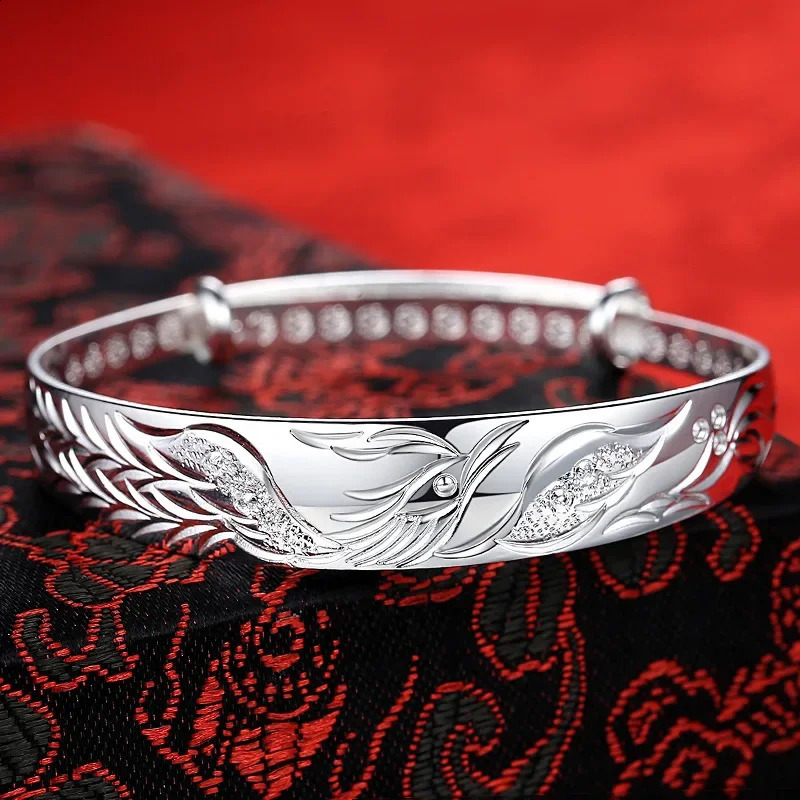 925wholesale Fashion silver plated color Phoenix bracelets Bangles for women gifts classic party wedding jewelry adjustable 241227