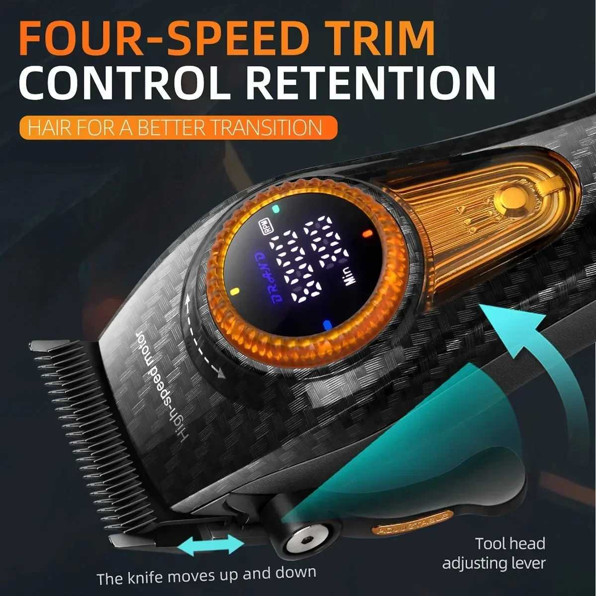 Kemei Hair Clipper Professional Hair Trimmer 9000 RPM Haircut Machine Electric Brushless Motor Barber Machine for Men KM-2242 W241227