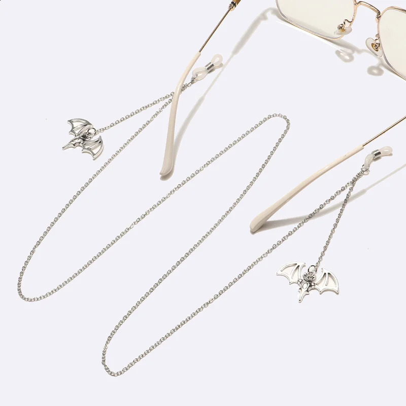 Funny Bat Woman Sunglasses Chain Fashion Silver Color Pendant Neck Chains Anti Falling Glasses Eyeglasses Cord Alloy Necklace 241226