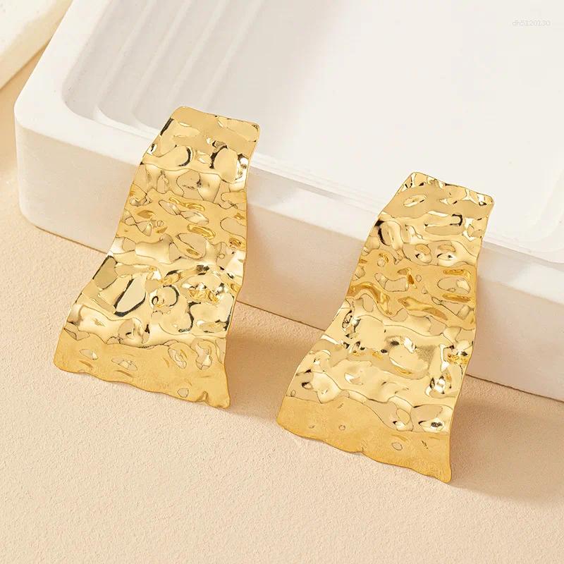 Hoop Earrings Geometric Irregular Surface Hammered Metal For Women Party Holiday OL Fashion Jewelry Ear Accessories CE185