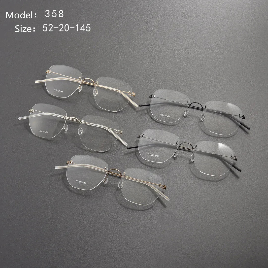 Denmark Rimless Glasses Frame Ultralight Screwless Men Women Irregular Square Spectacles Eyeglasses Eyewear Gafas 241227