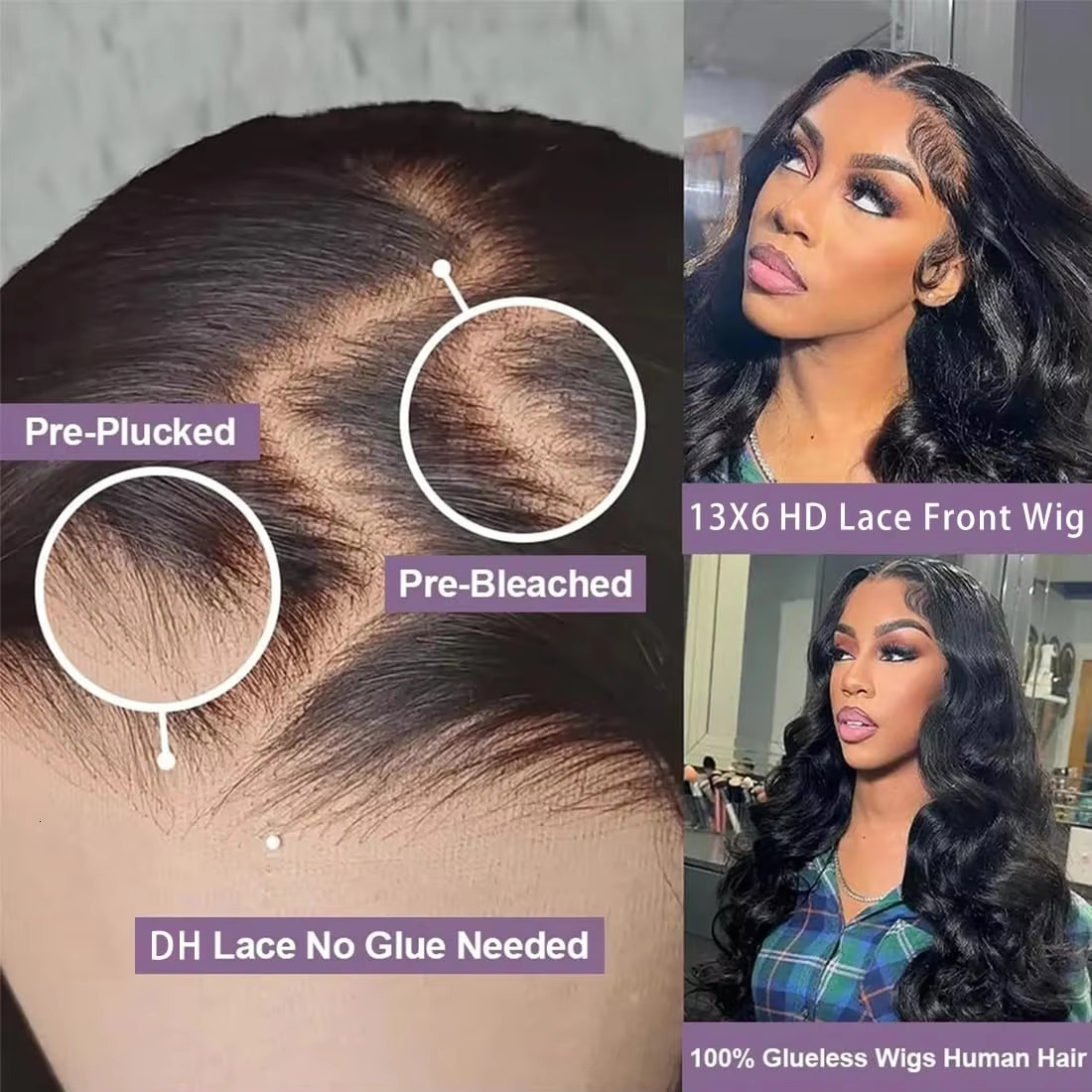 200Density 30Inch 13X6transparent HD Frontal Body Wave Wigs Human Hair Pre Plucked Remy 13X4 Lace Front Wig For Black Women