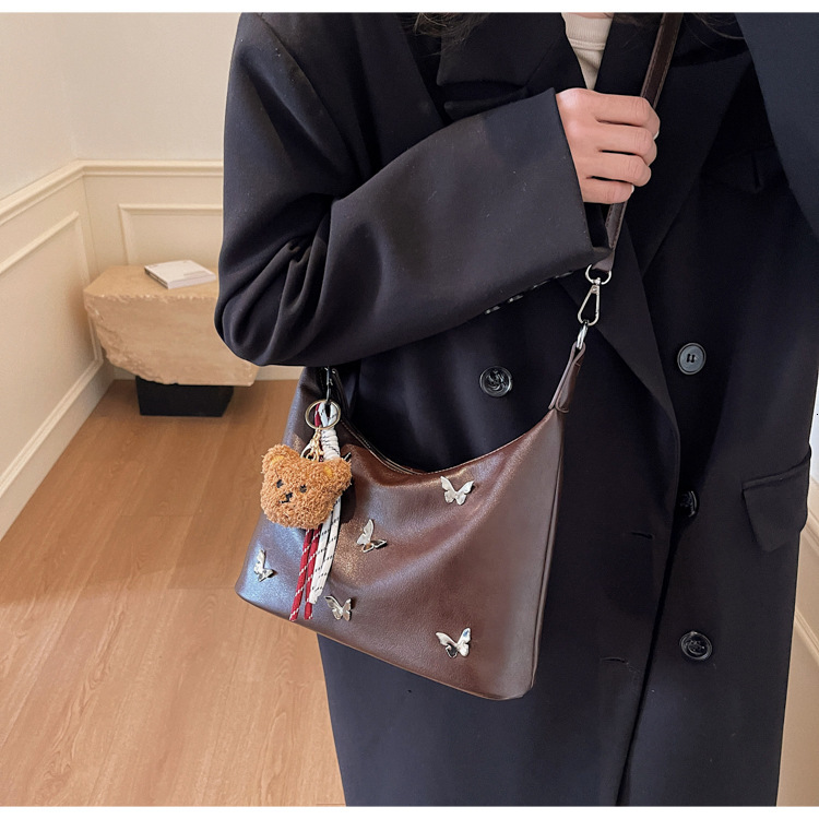 2025 New Fashionable Design Butterfly Shoulder Bag for Women, Large Capacity Commuter Diagonal Cross Bag Multi functional Bag