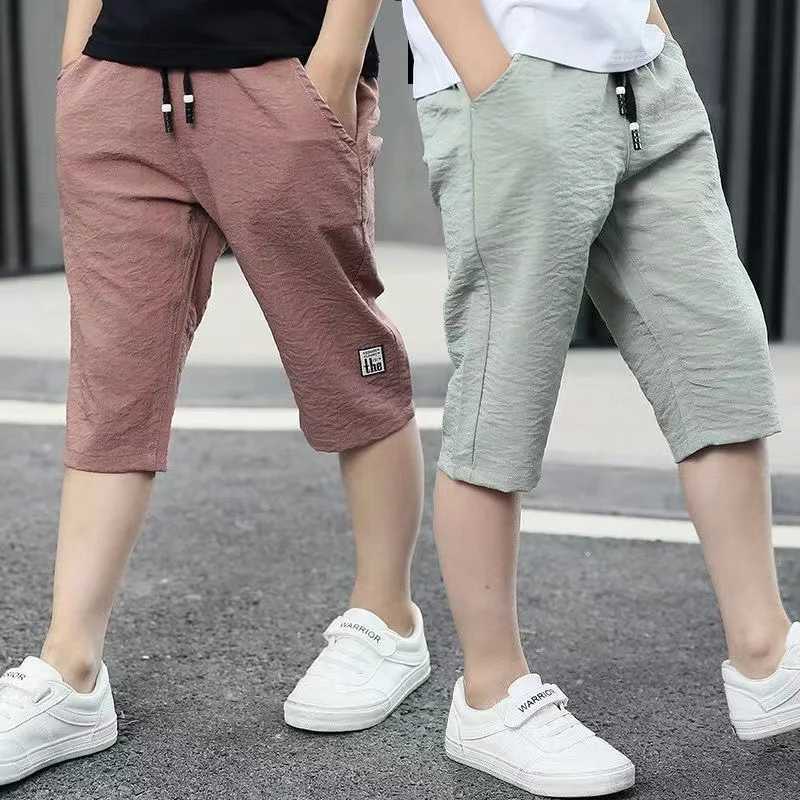 Children aged 3-13 with short sleeves shoulder length knee length straight shorts summer boys clothing W241227