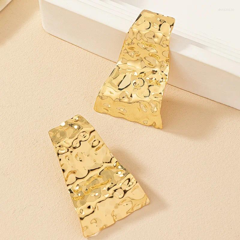 Hoop Earrings Geometric Irregular Surface Hammered Metal For Women Party Holiday OL Fashion Jewelry Ear Accessories CE185