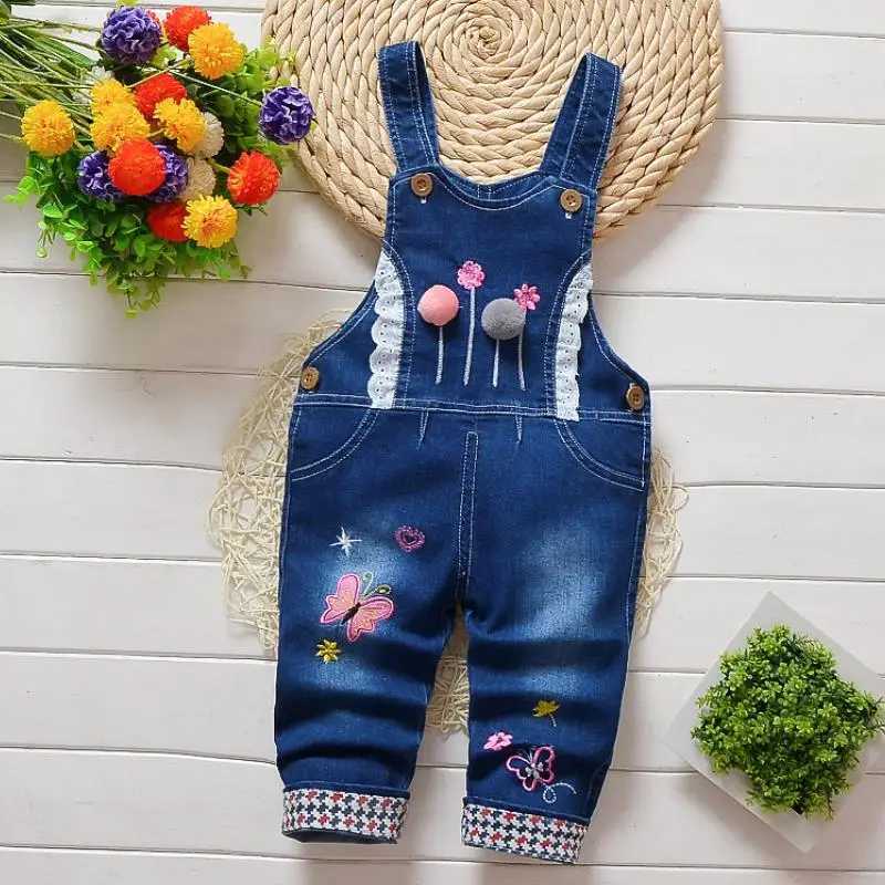 2024Boys Girl Bib Jeans Child Jumpsuit Jean Overalls Cute Denim Infant Boy Childrens Clothing Pants Bodysuit 0-4Years W241227