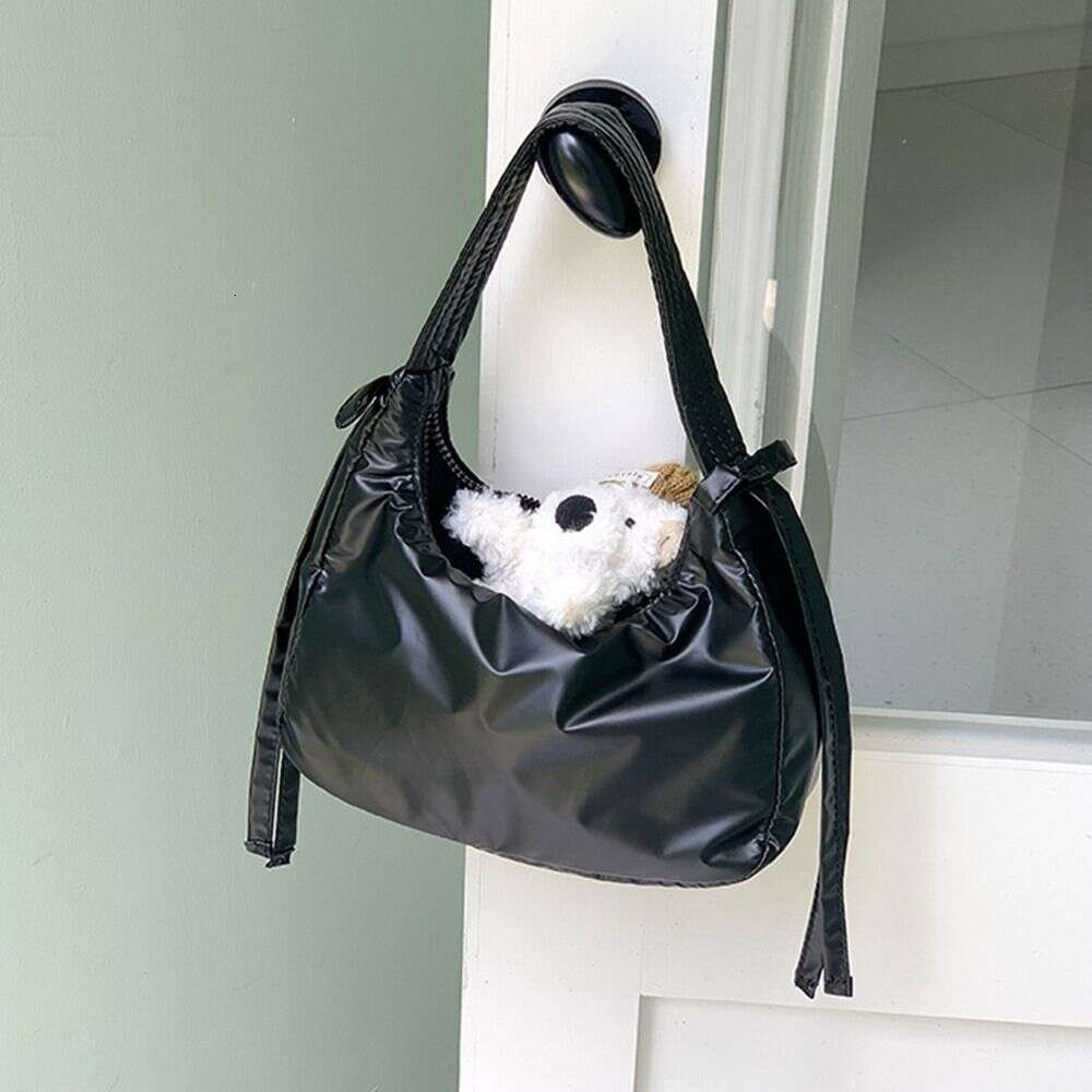 Women's Bags Handbag Casual Korean Style Nylon Bow Underarm Bowknot Purse Oxford Cloth Shoulder Bag Pure Color Simple Handbag Women
