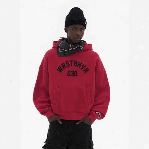 Loose hooded sweatshirt for men women, Y2K letter versatile, autumn and winter hoodie, trendy brand printed pattern