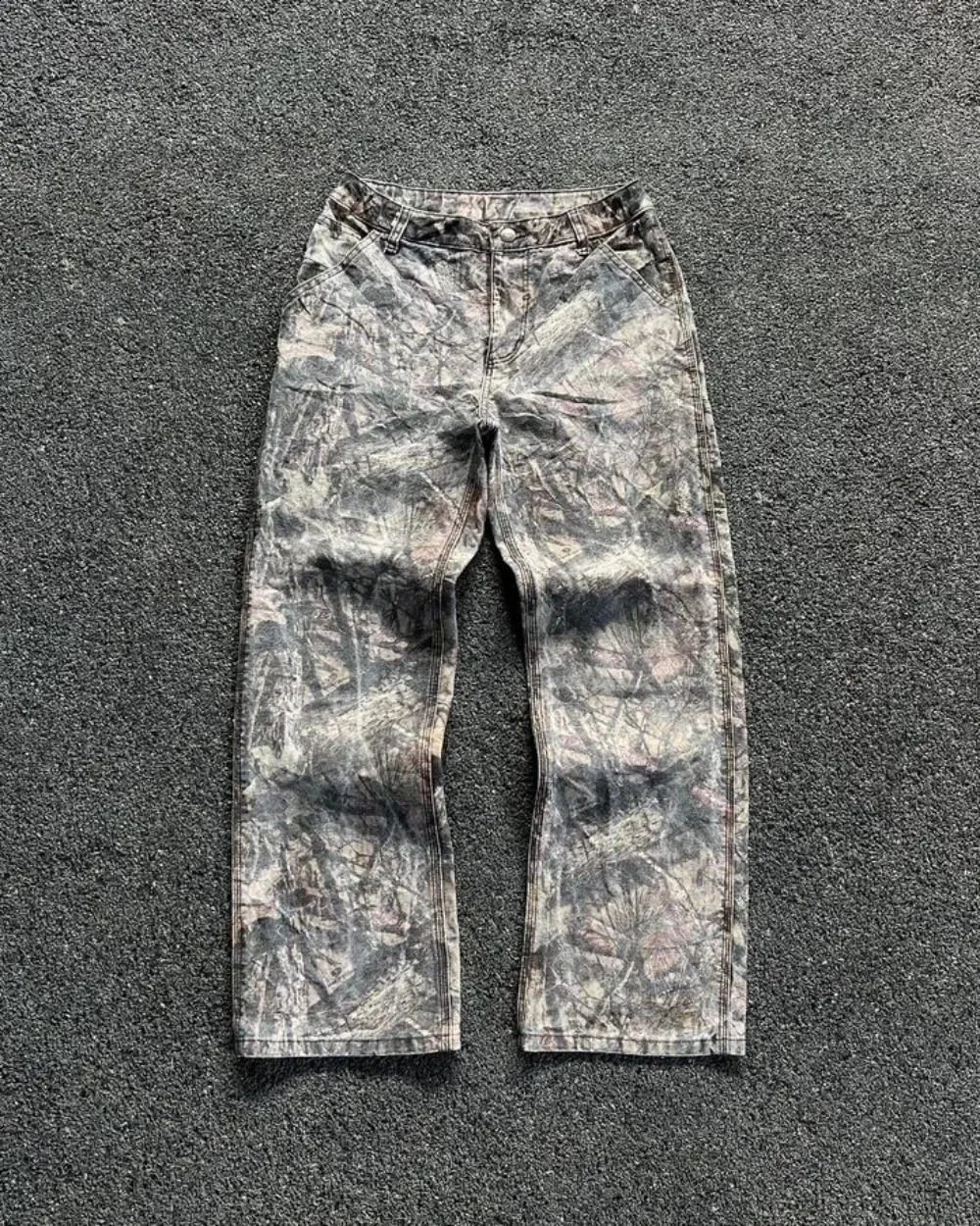 Y2K Camouflage Streetwear Jeans Harajuku Hip Hop Baggy Cargo Pants Sweat Wide Legs Pants Men And Women Casual Camo Trousers 241226