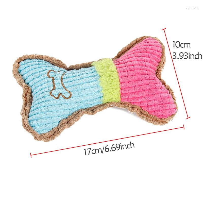 Update 1Pc Dog Squeaky Toys Bones Plush Dogs Chew Toy For Small Medium Breed Puppy Aggressive Chewer Pets Playing Cleaning Teeth