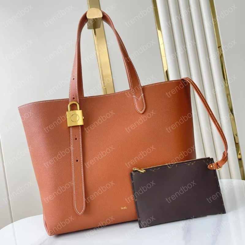 Fashion Tote Bag Womens Mens Designer Shoulder Bag Luxurys Leather Handbag Pochette Clutch Shopping Bag Lock Brown Flowers Crossbody Travel Weekend Diaper Bags