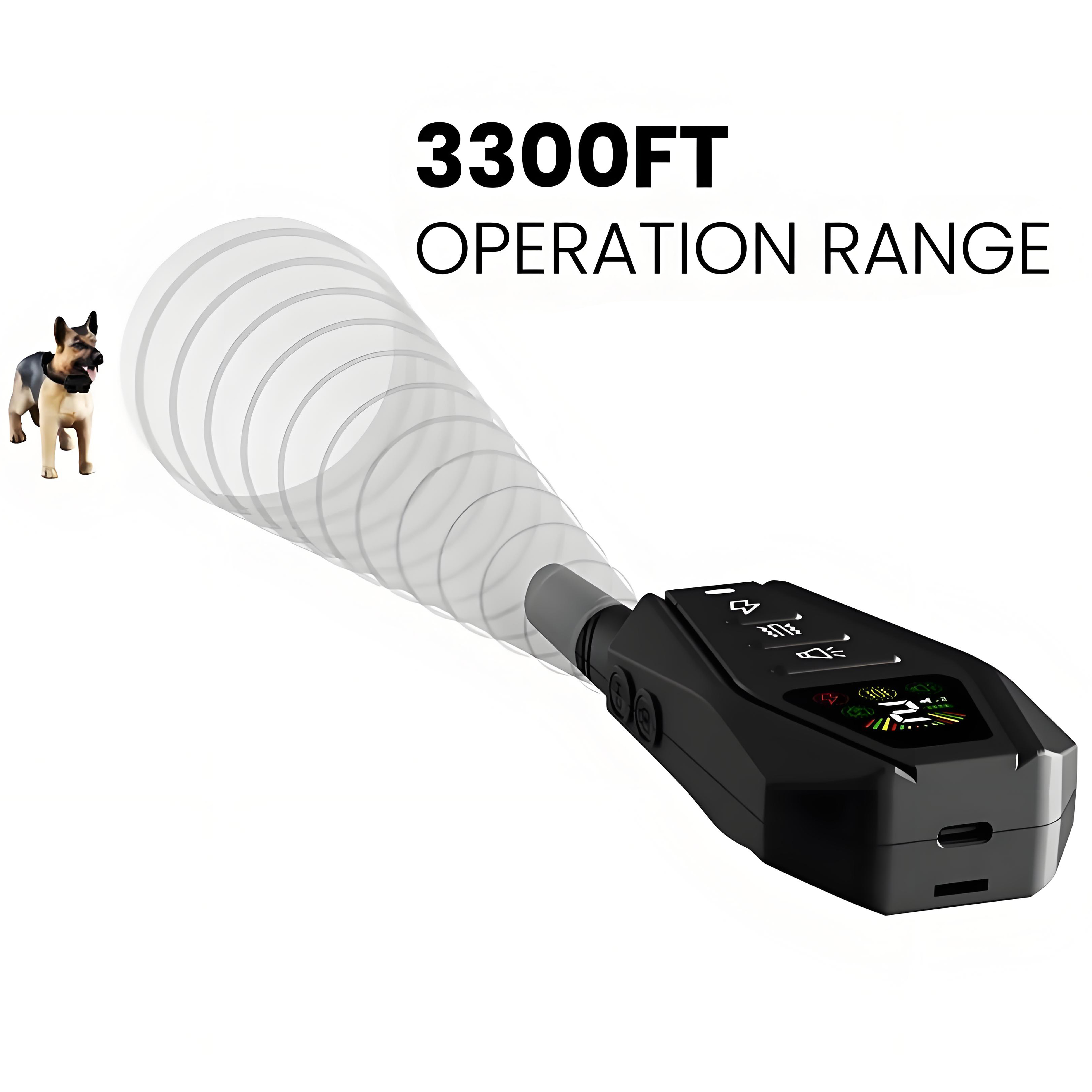 3300ft Remote Control Dog Training Collar 9 Level Vibration/Shock Safety Lock Polygonal Waterproof Pet Barking Stop Collar