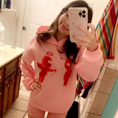 Autumn and winter Y2K fashion trend cartoon printed pattern casual hooded loose hoodie