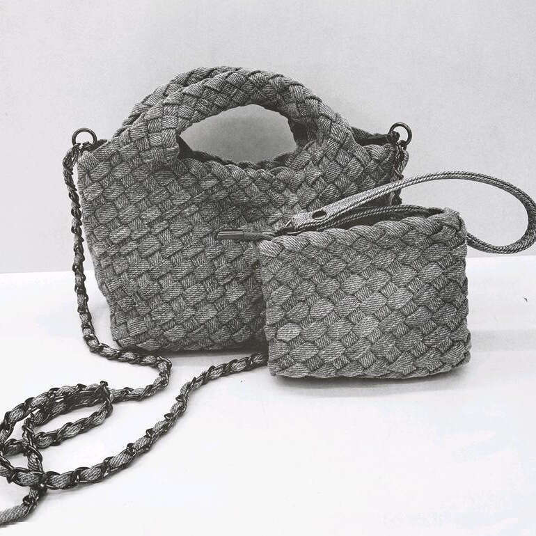 Cowboy canvas woven mini small women's 2025 new chain crossbody baghand-held vegetable basket bag