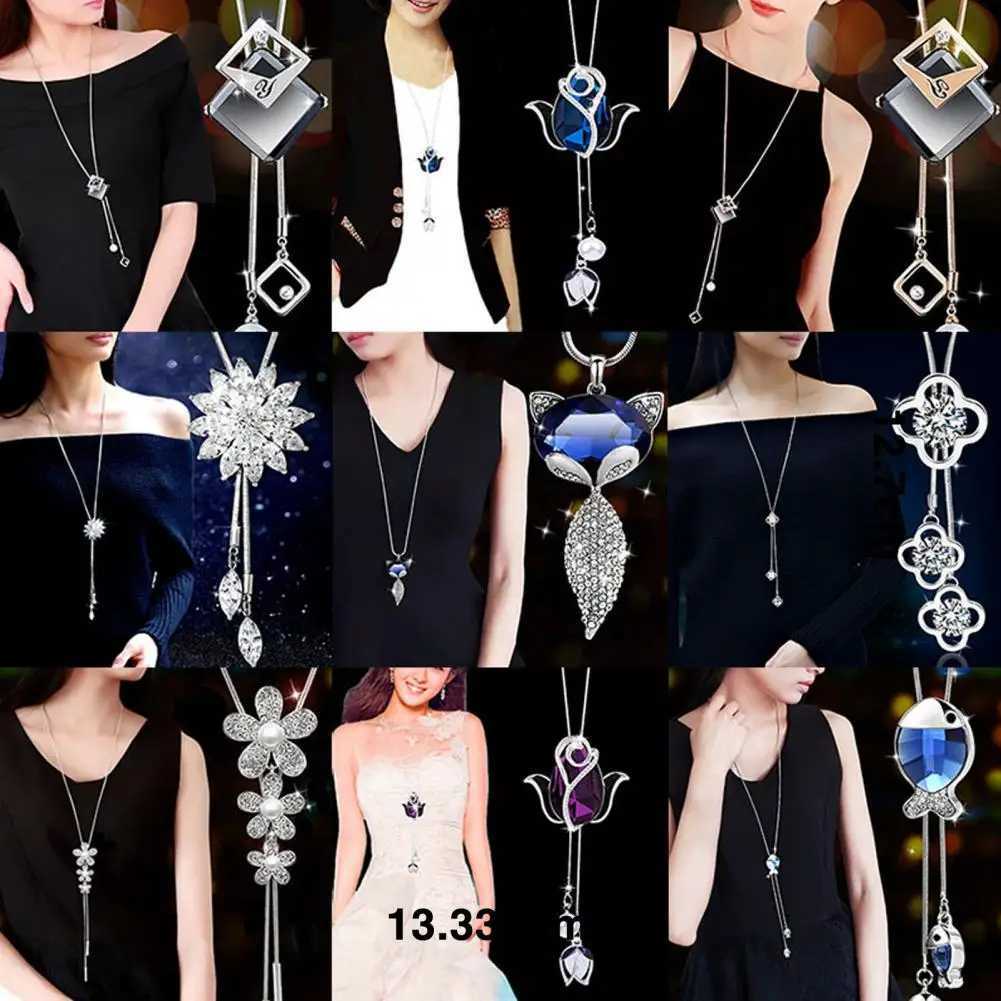 Women Necklace Chic Multiple Styles Pendant Necklace Long Sweater Chain Party Dr Necklace Jewelry GiftXJ241227